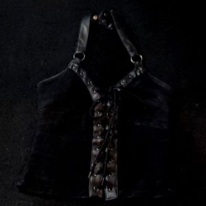Killstar Aramis Halter Top faux leather black corset top
